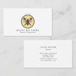 Carte De Visite Ruche Rustique Abeille Apiculteur 