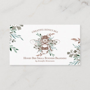 Carte De Visite Rucher Abeille Créative Floral Rustique
