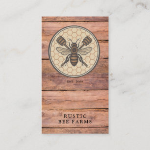 Carte De Visite Rucher d'Apiculteur de Miel Rustique Abeille