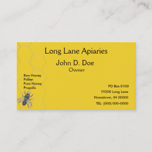 Carte de visite - rucher - l'apiculture
