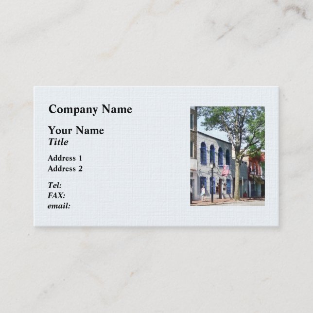 Carte De Visite Rue avec drapeau américain Alexandria VA (Devant)