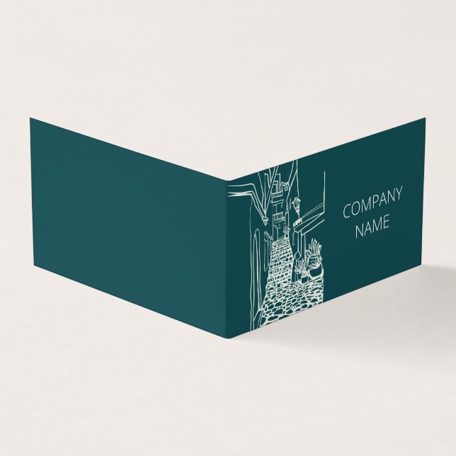 Carte De Visite Rue espagnole noire et blanche (Extérieur)