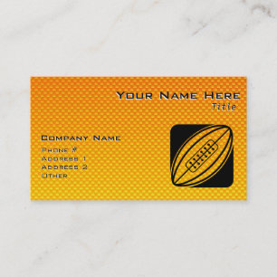 Carte De Visite Rugby jaune-orange