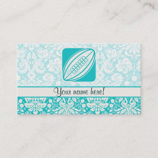 Carte De Visite Rugby turquoise (Devant)
