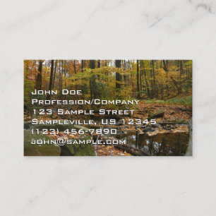 Carte De Visite Ruisseau de Fall avec reflet au parc Laurel Hill
