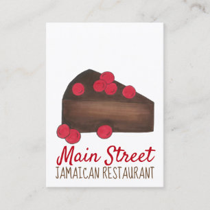 Carte De Visite Rum Cake Jamaïcain Caraïbes Restaurant Chef