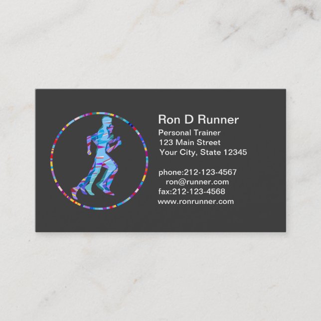 Carte De Visite Runner in Motion Art (Devant)