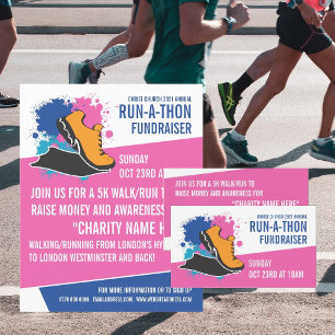 Carte De Visite Running Shoe, Charity Run-Walk-a-Thon Event