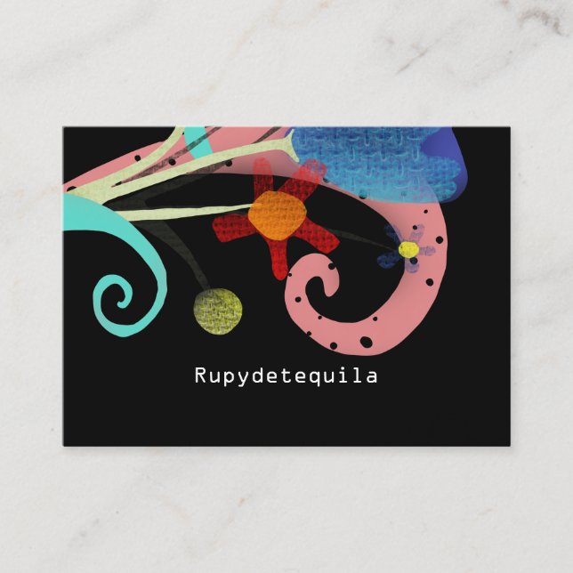 Carte De Visite Rupydetequila Cute Flora Noir (Devant)
