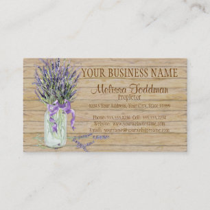 Carte De Visite Russe Country Mason Jar French Lavender Bouquet