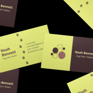 Carte De Visite Russe moderne Brown Pale Jaune Animal assis