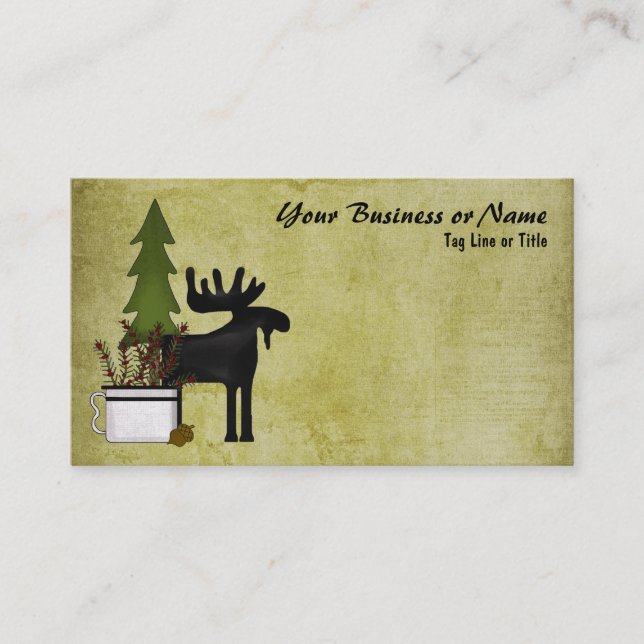 Carte De Visite Russe Montagne Pays Silhouette Moose (Devant)