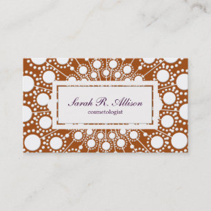 Carte De Visite Rust Circle Motif salon de beauté