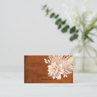Carte De Visite Rust Terracotta Fleurs et Pampas Grass Business