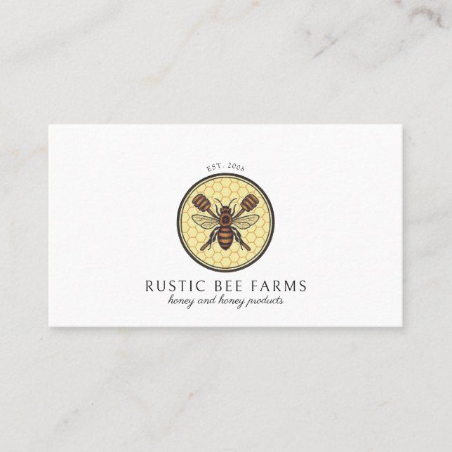 Carte De Visite Rustic Apiary Honey Bee Beekeeper  (Devant)