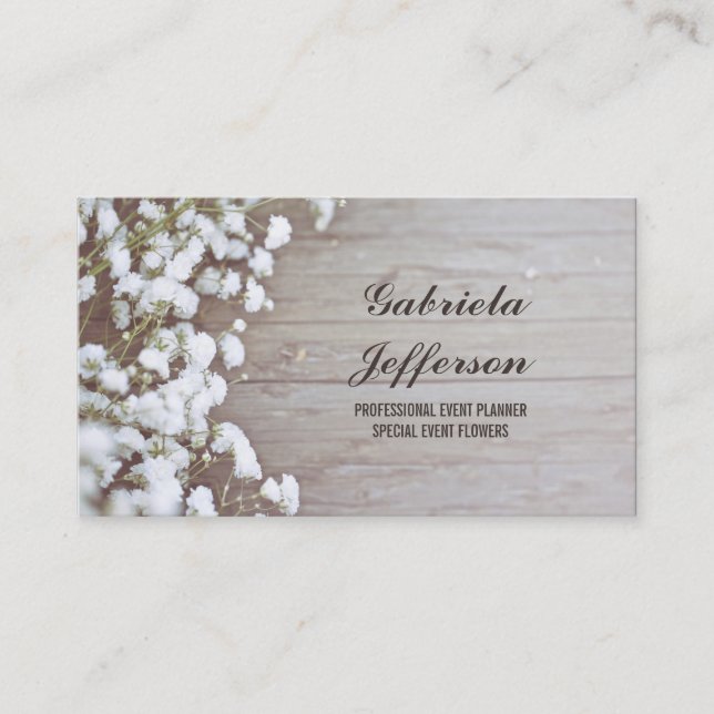 Carte De Visite Rustic Baby's Breath Country Barn Floral (Devant)