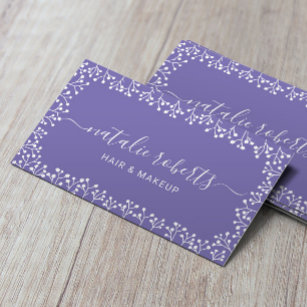 Carte De Visite Rustic Baby's Breath Flowers Purple Salon & Spa