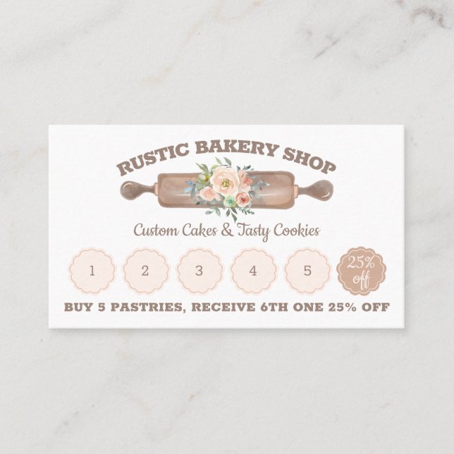 Carte De Visite Rustic Bakery Acheter cinq obtenir une réduction f (Devant)