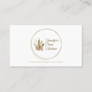 Carte De Visite Rustic Bakery Logo Keto Vegan Chef