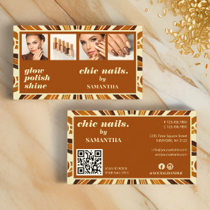 Carte De Visite Rustic Chic Nail Salon Business Photo Collage