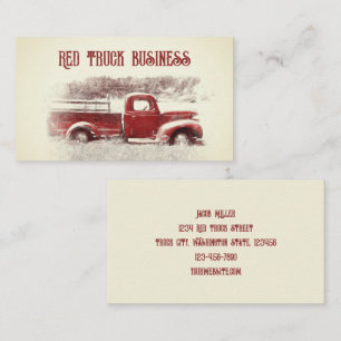 Carte De Visite Rustic Country Vintage Red Sepia Farm Truck