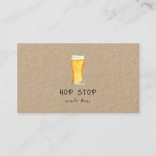 Carte De Visite Rustic Craft beer brewery business card (Devant)