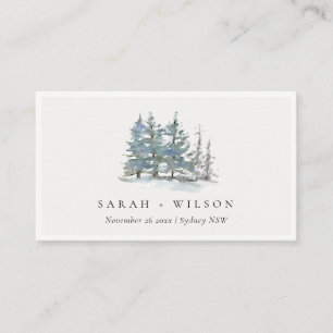 Carte De Visite Rustic Dusky Green Pine Woods Mariage Website