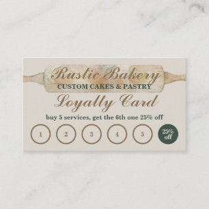 Carte De Visite Rustic Floral Bakery Loyauté Acheter cinq obtenir 
