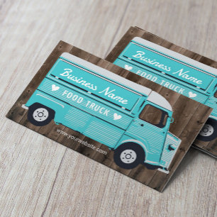 Carte De Visite Rustic Food Truck Street Festival Van Catering