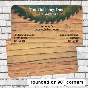 Carte De Visite Rustic Green Circular Vis Boiserie Double Noms