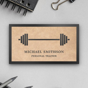 Carte De Visite Rustic Kraft Barbell Fitness