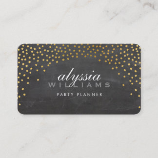Carte De Visite RUSTIC MINI CONFETTI - joli tableau noir en feuill