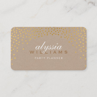 Carte De Visite RUSTIC MINI CONFETTI mignon bouquet doré tendance