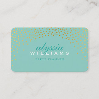 Carte De Visite RUSTIC MINI CONFETTI mignon feuille d'or menthe st