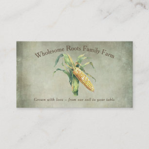 Carte De Visite Rustic Watercolor Family Farm, maïs local