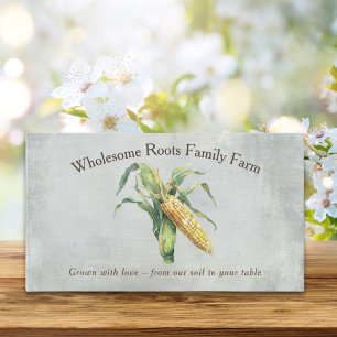 Carte De Visite Rustic Watercolor Family Farm, maïs local