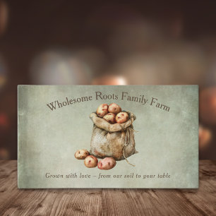 Carte De Visite Rustic Watercolor Family Farm, produits locaux