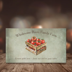 Carte De Visite Rustic Watercolor Family Farm, produits locaux