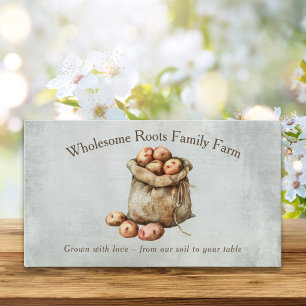 Carte De Visite Rustic Watercolor Family Farm, produits locaux