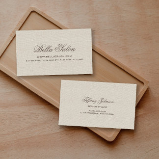Carte De Visite Rustique Chic Faux Burlap