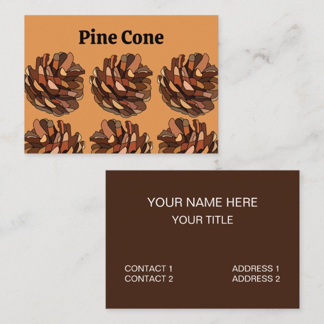 Carte de visite Rustique Cône de Pin Naturel (Devant / Derrière)