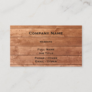 Carte de visite rustique de chêne