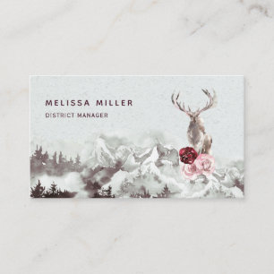 Carte de visite rustique de mâle floral de forêt