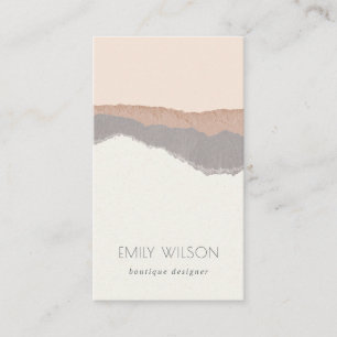 Carte De Visite Rustique élégant Pastel Blush Kraft Mountain Waves