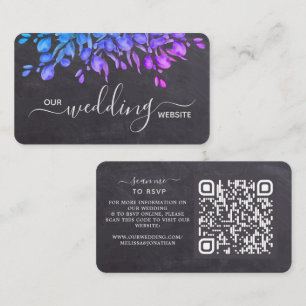 Carte De Visite Rustique Eucalyptus Botanique QR Code Mariage RSVP