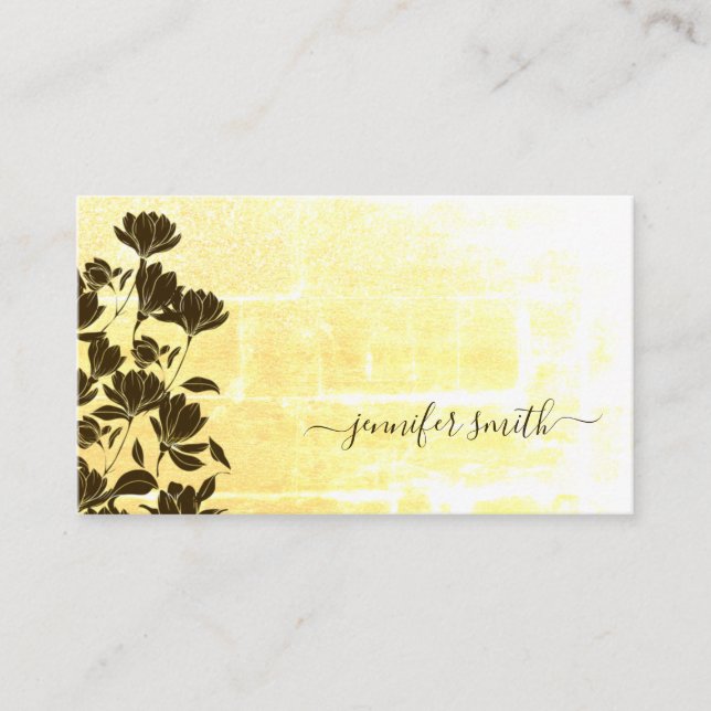 Carte De Visite Rustique Floral Automne Boho Bohème Chic Fleurs (Devant)