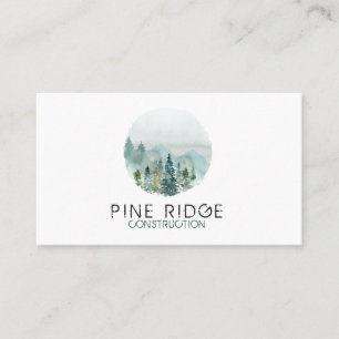 Carte De Visite Rustique minimaliste Aquarelle Pines Business