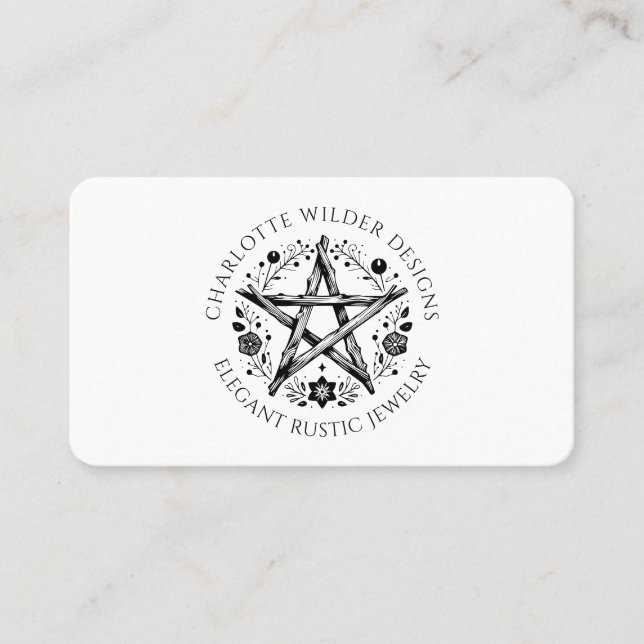 Carte De Visite Rustique Wiccan Pagan Jewelry Designer QR Code (Devant)