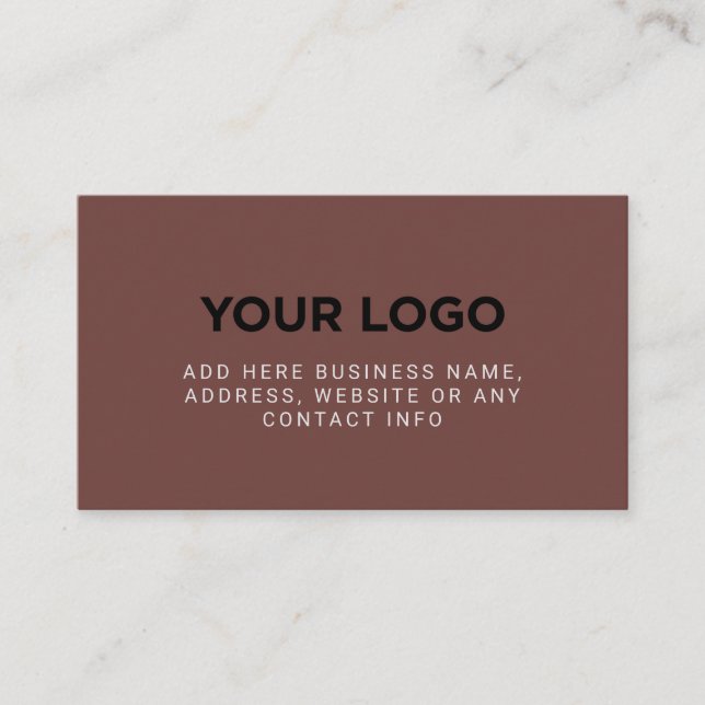 Carte De Visite Sable Brown | Logo simple de l'entreprise (Devant)