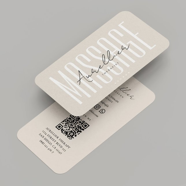 Carte De Visite Sable de massothérapeute professionnel moderne (Modern Professional Massage Therapist Sand Business Card
)